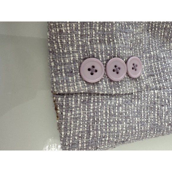 Lafayette 148 New York Tweed Blazer Jacket Lavender White Size 2 Tailored - Picture 16 of 16